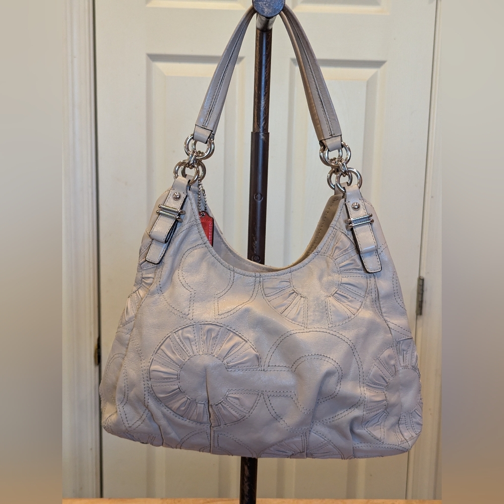Coach Madison Embellished Leather Op Art Maggie Style 16504 Shoulder Bag EUC - Picture 2 of 11